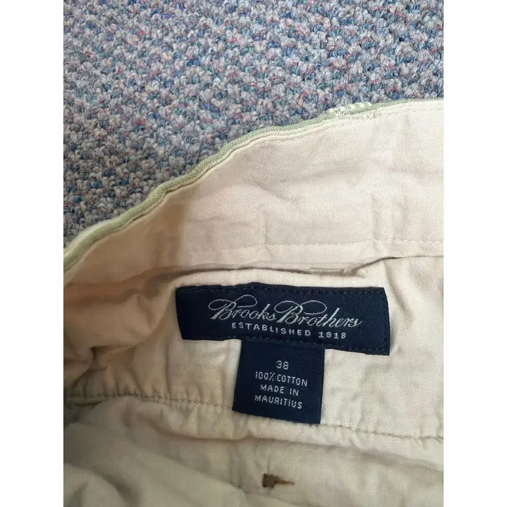 Brooks Brothers Green Striped Chino Shorts 38